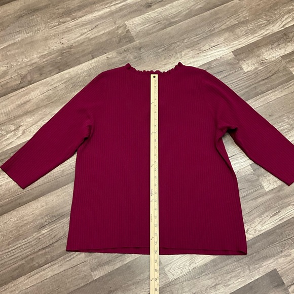 Talbots Plus Women’s 3/4 Sleeve Ruffle Tie Collar Sweater Size 2X - Picture 6 of 6